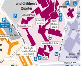 maternity services visiting attending nhs map site